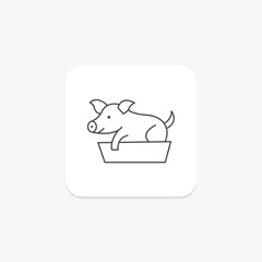 Pig In Feeding Box, vector, pixel perfect, illustrator file