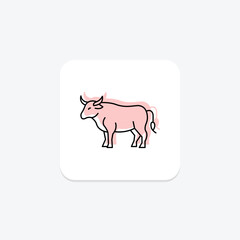 Bull Standing Still, vector, pixel perfect, illustrator file