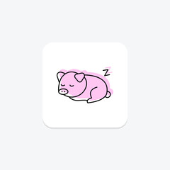 Piglet Sleeping, vector, pixel perfect, illustrator file