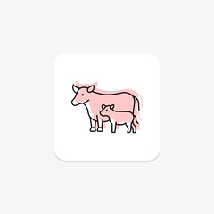 Cow With Calf, vector, pixel perfect, illustrator file
