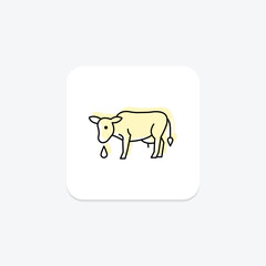 Cow Drinking Water, vector, pixel perfect, illustrator file