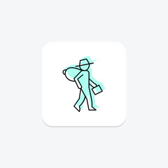 Farmer Carrying Feed, vector, pixel perfect, illustrator file