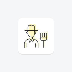 Farmer With Rake, vector, pixel perfect, illustrator file