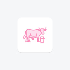 Cow Milking Scene, vector, pixel perfect, illustrator file
