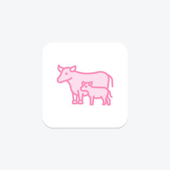 Cow With Calf, vector, pixel perfect, illustrator file