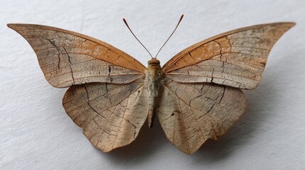 Naklejka premium Camouflaged Leafwing Butterfly: Nature's Master of Disguise