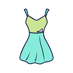 Illustration of a summer dress sundress for women girls fashion apparel clothing style outfit