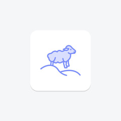 Sheep On Hill, vector, pixel perfect, illustrator file