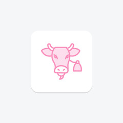 Cow With Bell, vector, pixel perfect, illustrator file
