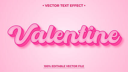 Valentine 3d editable text effect Pink text effect mockup template