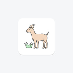 Goat Eating Grass, vector, pixel perfect, illustrator file