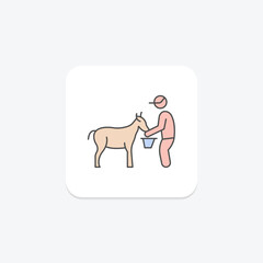 Farmer Milking Goat, vector, pixel perfect, illustrator file