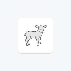 Baby Lamb Standing, vector, pixel perfect, illustrator file