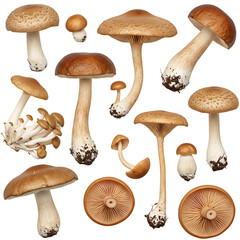 Fototapeta na wymiar Brown Mushrooms: High-Resolution Images & Stock Photos