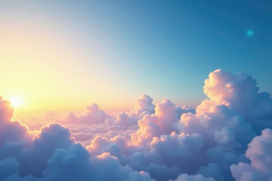 Subtle gradient sky, clouds seamlessly looping , artwork, endless