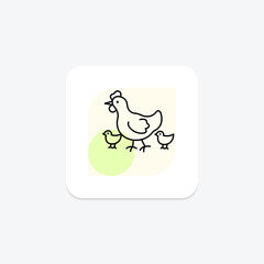 Hen With Chicks, vector, pixel perfect, illustrator file