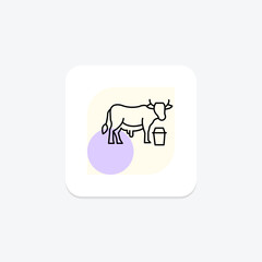 Cow Milking Scene, vector, pixel perfect, illustrator file