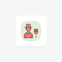 Farmer With Rake, vector, pixel perfect, illustrator file