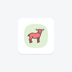 Obraz premium Baby Lamb Standing, vector, pixel perfect, illustrator file
