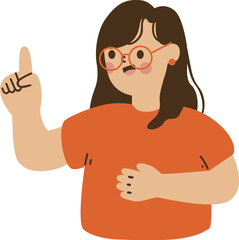 woman with sunglasses explaining project clipart vector illustration 