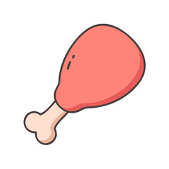 Delicious chicken drumstick food illustration poultry meat dinner lunch fried chicken leg piece tasty