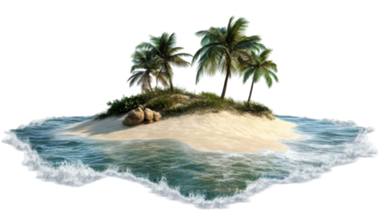 Beach Water Isolated on Clean White Background