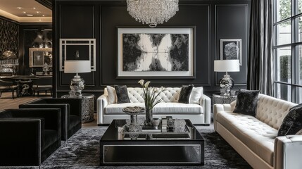 A spacious living room with the elegant design.