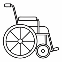 Wheelchair Outline Vector - Minimalist Mobility Symbol on White Background