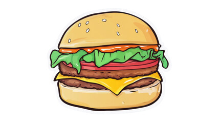 Burger Clipart Isolated on Clean White Background
