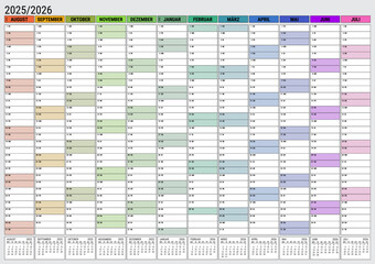 Wandkalender 2025/2026 – Schuljahresplaner DIN A1 XXL | Jahreskalender August bis Juli | Schulkalender Wandplaner groß für Schule & Büro