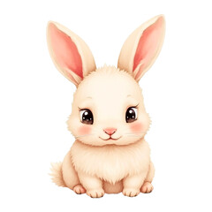 Obraz premium Baby bunny illustration in watercolor style, perfect for children element graphic, birthday invitation or greeting card, happy easter