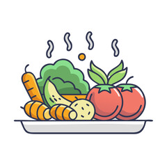 Fresh vegetables plate healthy eating food nutrition vegetarian diet vegan cuisine organic food carrots tomatoes