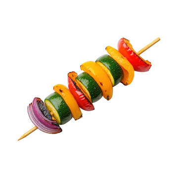Skewer grilled vegetable kebab zucchini peppers food