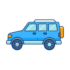 Find blue suv car vector illustration for transportation and vehicle design projects online today