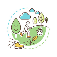 nature walk icon icon, nature walk icon vector illustration-simple illustration of nature walk icon, perfect for nature walk icon logos and icons