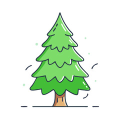 Cartoon christmas tree illustration vector graphic design for holiday season decoration and art