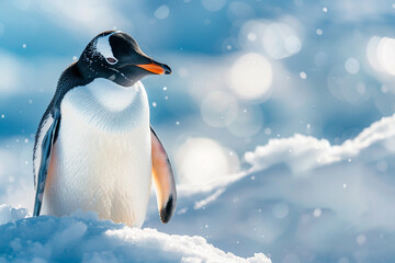 Fototapeta premium Global collaboration in scientific research and conservation efforts in Antarcticcharming highlights importance of understanding and protecting this fragile ecosystem on charming global scale 