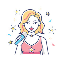 pop star icon icon, pop star icon vector illustration-simple illustration of pop star icon, perfect for pop star icon logos and icons