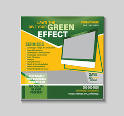 Promote your lawn and garden care services with this editable social media post template. It is ideal for showcasing landscaping, maintenance, and seasonal offers across various platforms
