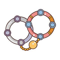 Find cute infinity symbol vector design with colorful circles and beads for graphic designers