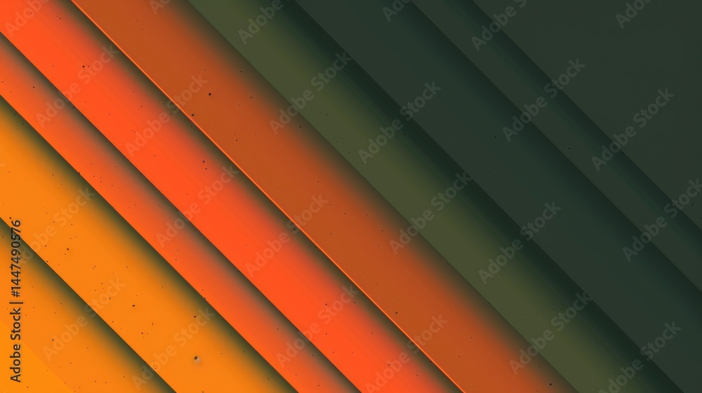 Poster diagonal abstract gradient with green and orange hues. abstract 3d rendering artwork of digital wave
