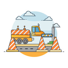 Fototapeta premium road construction icon, road construction vector illustration-simple illustration of road construction, perfect for road construction logos and icons
