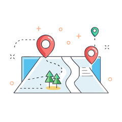 road map icon, road map vector illustration-simple illustration of road map, perfect for road map logos and icons