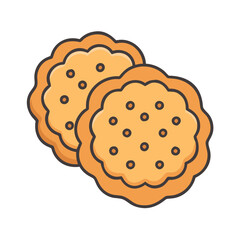 Delicious biscuit cookie dessert food illustration snack sweet bakery baked goods isolated treat pastry item