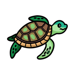 sea turtle icon, sea turtle vector illustration-simple illustration of sea turtle, perfect for sea turtle logos and icons