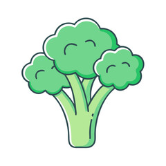 Illustration of fresh green broccoli vegetable healthy food nutrition diet ingredient plant raw cruciferous