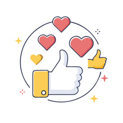 social media likes icon, social media likes vector illustration-simple illustration of social media likes, perfect for social media likes logos and icons