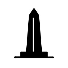Fototapeta premium Black Obelisk Silhouette on White Background 