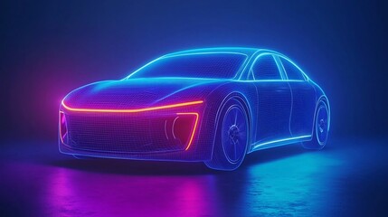 Naklejka premium Futuristic electric car concept