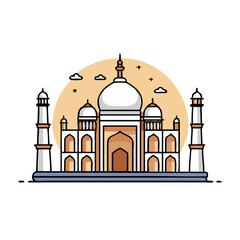 taj mahal icon, taj mahal vector illustration-simple illustration of taj mahal, perfect for taj mahal logos and icons